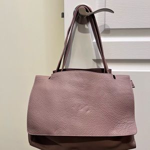 Elegant mauve Pink Leather Bag
